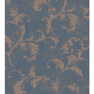   Casadeco Montsegur 80796475  ARABESQUE Klasszikus arab stílusú díszítőminta horgonykék bronz tapéta