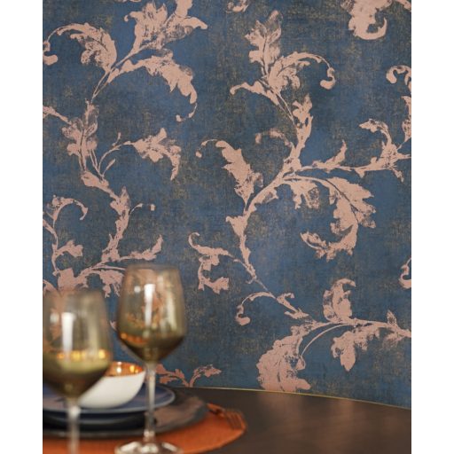 Casadeco Montsegur 80796475  ARABESQUE Klasszikus arab stílusú díszítőminta horgonykék bronz tapéta