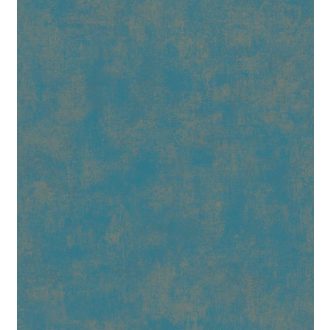   Casadeco Montsegur 80836267 UNI Texturált egyszínű pávakék arany tapéta