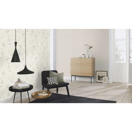 Rasch #tapetenwechsel 808728 virágos-leveles törtfehér szürke  tapéta