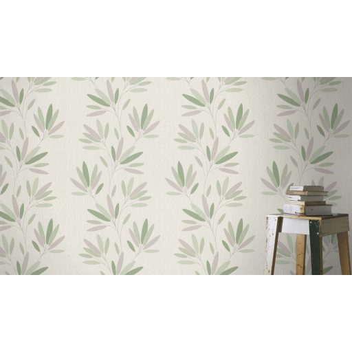 Rasch #tapetenwechsel 808735 virágos-leveles törtfehér antracit zsályazöld  tapéta