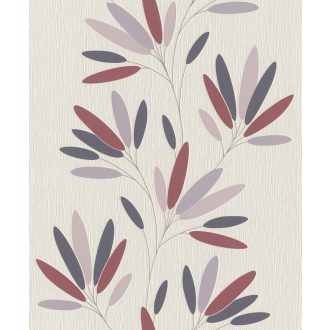 Rasch #tapetenwechsel 808742 virágos-leveles törtfehér antracit  mályva szürkéslila tapéta