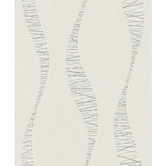 Rasch #tapetenwechsel 808933  grafikus hullámminta törtfehér türkiz kék tapéta