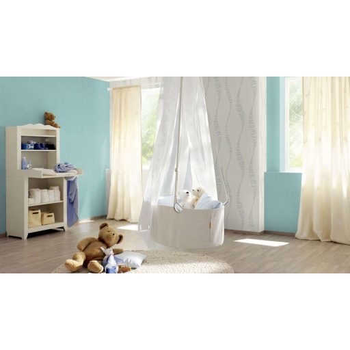 Rasch #tapetenwechsel 809060  strukturált rovátkolt egyszínű  mentazöld/türkiz tapéta