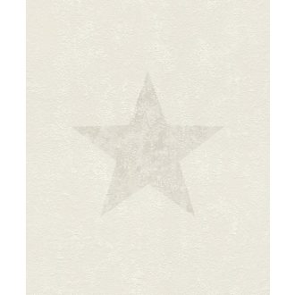 Rasch #tapetenwechsel 809305 grafikus nagy csillag szürke szürkésbézs tapéta