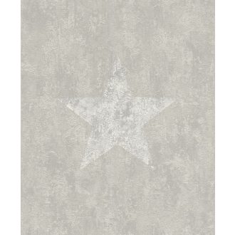 Rasch #tapetenwechsel 809312  grafikus nagy csillag szürkésbézs törtfehér tapéta