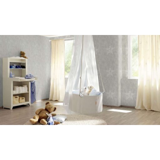 Rasch #tapetenwechsel 809312  grafikus nagy csillag szürkésbézs törtfehér tapéta