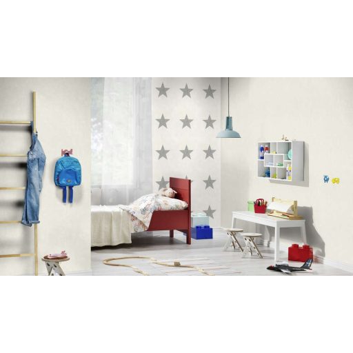 Rasch #tapetenwechsel 809329  grafikus nagy csillag törtfehé ezüstszürker tapéta