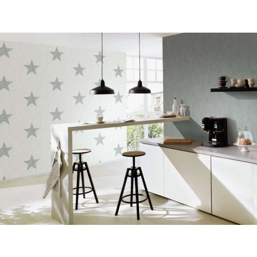 Rasch #tapetenwechsel 809442  strukturált egyszínű ezüstszürke tapéta