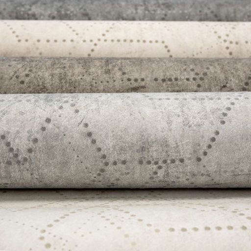 Applikált üveggyöngyökkel díszített holdi tájat krátereket imitáló körökből pontokból álló minta elefántcsont krém és bézs tónus tapéta