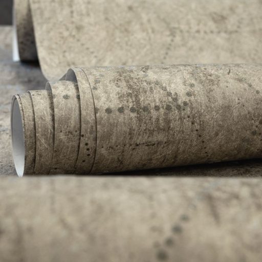 Applikált üveggyöngyökkel díszített holdi tájat krátereket imitáló körökből pontokból álló minta barna és szürkésbarna tónus tapéta