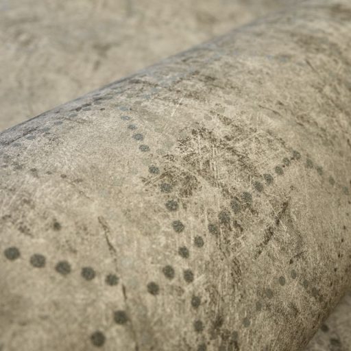 Applikált üveggyöngyökkel díszített holdi tájat krátereket imitáló körökből pontokból álló minta barna és szürkésbarna tónus tapéta