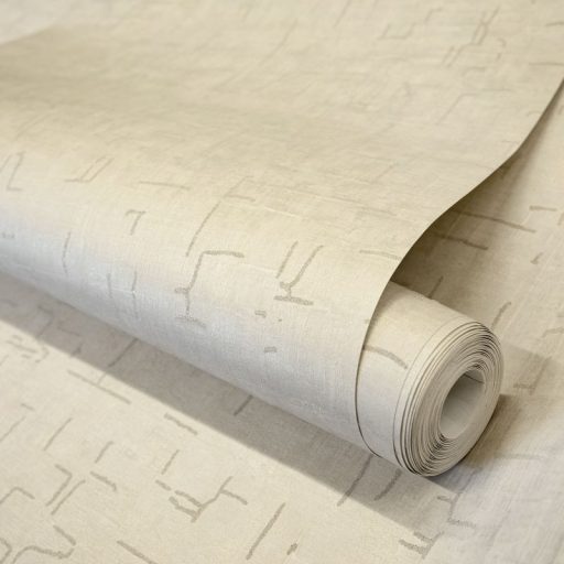 Üveggyöngyökkel díszített finom csillogású monokróm hátterű szabálytalan elemek mintája homokszín bézs és arany tónus tapéta