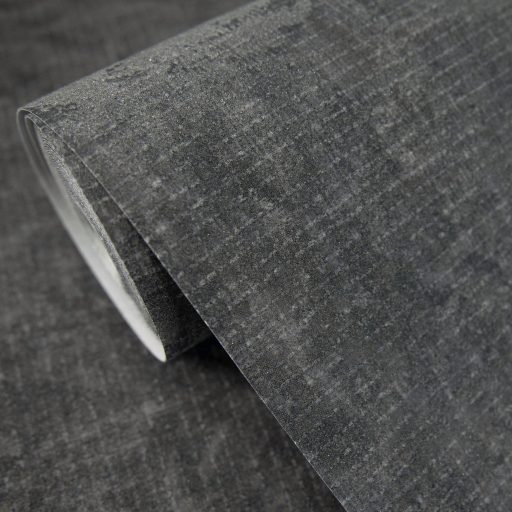 Rétegesen egymásra épülő gyöngyökkel díszített stilizált levél és virágmotívum grafitszürke antracit ezüst és fekete tónus tapéta