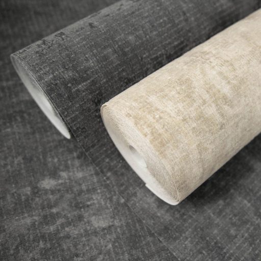 Rétegesen egymásra épülő gyöngyökkel díszített stilizált levél és virágmotívum grafitszürke antracit ezüst és fekete tónus tapéta