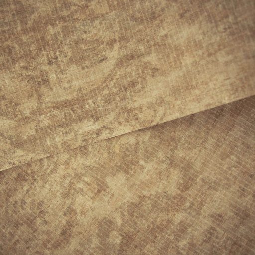 Rétegesen egymásra épülő gyöngyökkel díszített stilizált levél és virágmotívum meleg barna és arany/aranybarna tónus tapéta