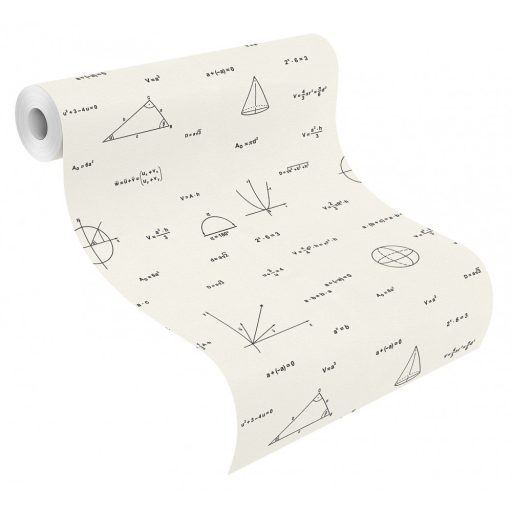 Rasch Kids & Teens III, 814828 Gyerekszobai matematikai képletek ábrázolások fehér fekete tapéta