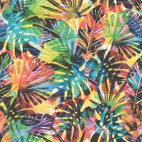 Rasch Kids & Teens III, 815344  Gyerekszobai Natur trópusi pálmalevelek tüzijáték hatású megjelenítésben szines tapéta
