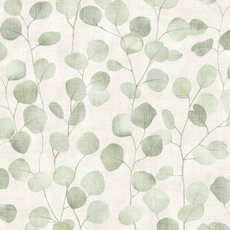   Bájos kissé naív pilealevelek mintája bézs zöld és zsályazöld tónus tapéta