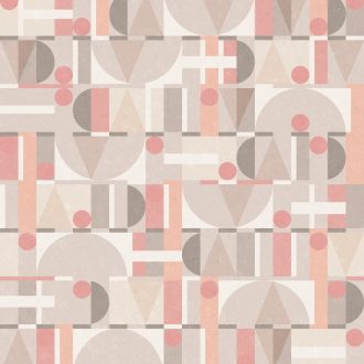   Színes és játékos geometriai minta apró elemekből fehér bézs barna narancs és rózsaszín tónus tapéta