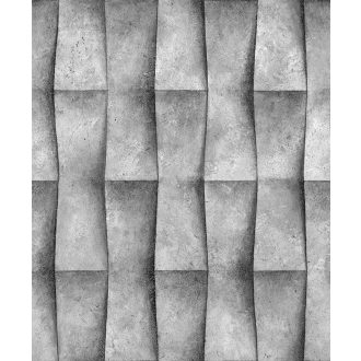   Trapéz formák ismétlődő háromdimenziós origami mintája hideg szürke árnyalatok - a világos cemettől az antracitig tapéta