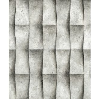   Trapéz formák ismétlődő háromdimenziós origami mintája szürke árnyalatok - friss vakolat és a világos cement között tapéta