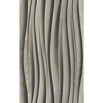   Ritmikusan ívelő háromdimenziós fa bordák organikus mintája szürkésbézs  - meleg taupe és a világos homokszürke közötti spektrum tapéta