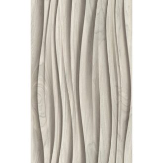   Ritmikusan ívelő háromdimenziós fa bordák organikus mintája krém és vajszín - puha ecru és az elefántcsont közötti spektrum  tapéta