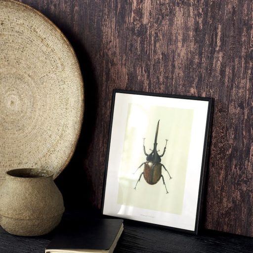 A gazdag Ohio-i természet ihlette - élethű égetett hatású fakéreg minta barna tónus fémes hatás tapéta