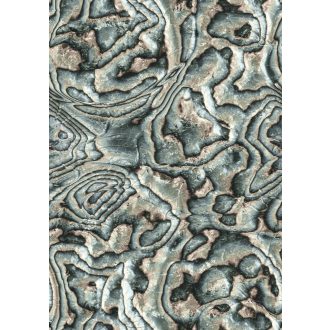   Misztikus térplasztika - Örvénylő formák dinamikus 3D mintája szürkészöld bézs barna szürkésbarna és antracit tónus tapéta