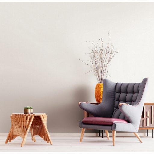 Finom textilstruktúrájú egyszínű minta krém/krémfehér tónus tapéta