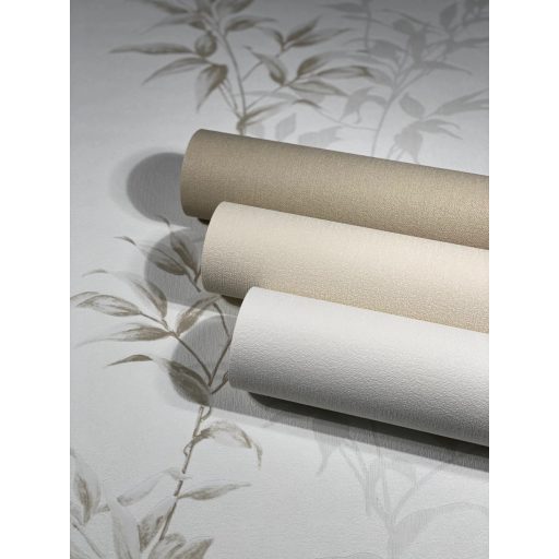 Finom textilstruktúrájú egyszínű minta krém/krémfehér tónus tapéta