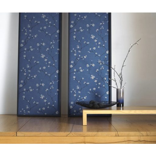 Casadeco Natsu 82146311 HANAMI virágos éjkék fekete arany tapéta