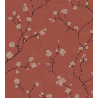   Casadeco Natsu 82148510  HANAMI virágos piros barna arany tapéta