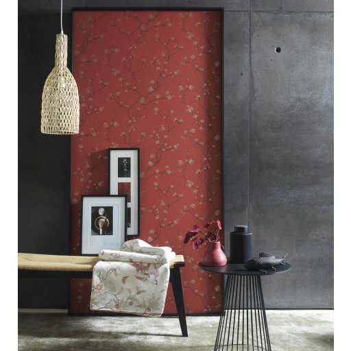 Casadeco Natsu 82148510  HANAMI virágos piros barna arany tapéta