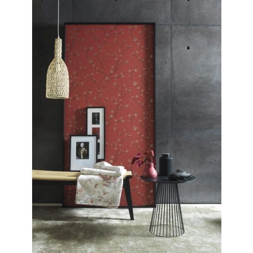 Casadeco Natsu 82148510  HANAMI virágos piros barna arany tapéta