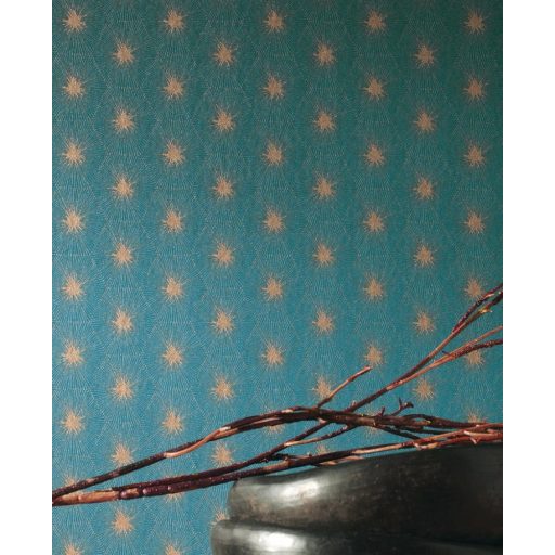 Casadeco Natsu 82156408 SUTA geometrikus hatszögek smaragdzöld arany tapéta