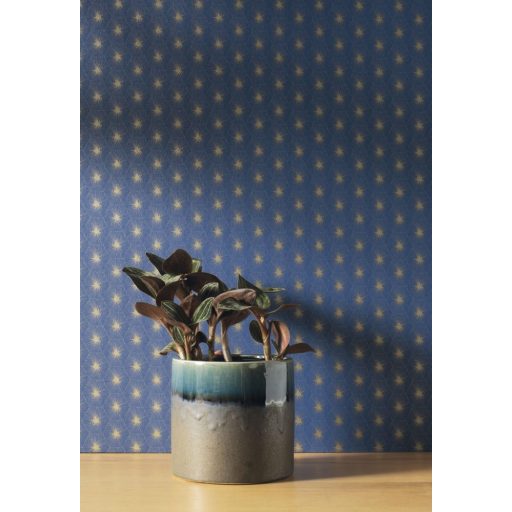 Casadeco Natsu 82156521 SUTA geometrikus hatszögek éjkék arany tapéta