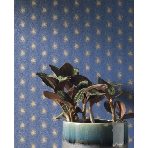 Casadeco Natsu 82156521 SUTA geometrikus hatszögek éjkék arany tapéta