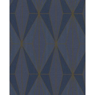   Novamur Giulia 82176 (6781-10) Geometrikus rombuszok kék árnyalatok arany tapéta