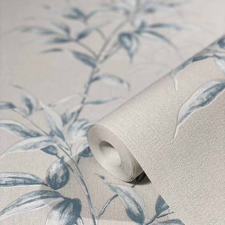 Novamur Hailey 82220 (6791-10) Natur realisztikus levélminta szürkésfehér szürke kék ezüst tapéta