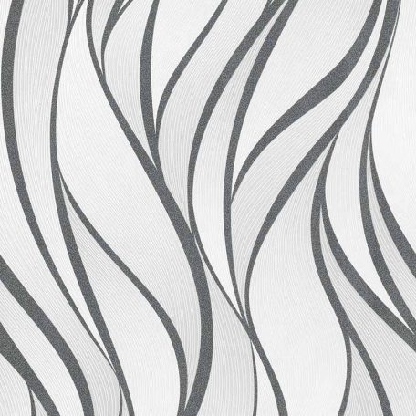Novamur Hailey 82232 (6794-20) Grafikus design hullámminta fehér antracit fénylő mintarajzolat tapéta