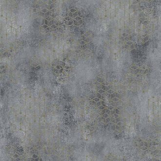   Novamur Hailey 82240 (6797-10) Natur Geometrikus Beton háttéren hatszögek kockák 3D szürke kékesszürke bézs antracit arany tapéta
