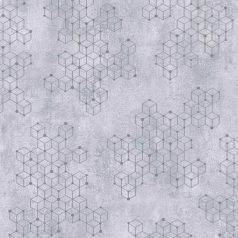   Novamur Hailey 82241 (6797-20) Natur Geometrikus Beton háttéren hatszögek kockák 3D szürke lilás szürke ezüst tapéta