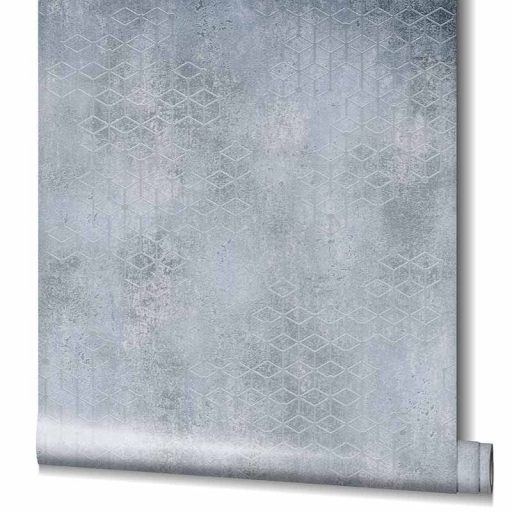Novamur Hailey 82242 (6797-30) Natur Geometrikus Beton háttéren hatszögek kockák 3D szürke árnyalatok ezüst tapéta