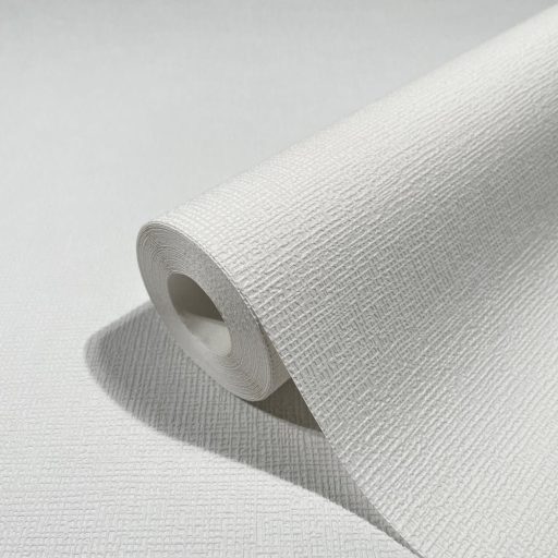 Diszkrét domborhatású texturált egyszínű minta fehér/törtfehér tónus tapéta