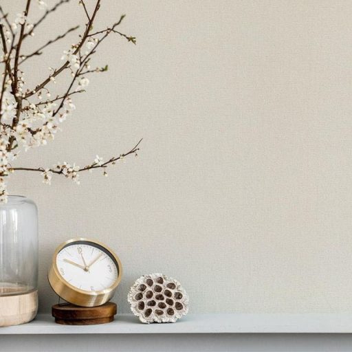 Strukturált vászonhatású egyszínű minta ecru tónus tapéta