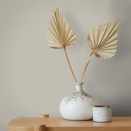 Strukturált vászonhatású egyszínű minta bézs/szürkésbézs tónus tapéta