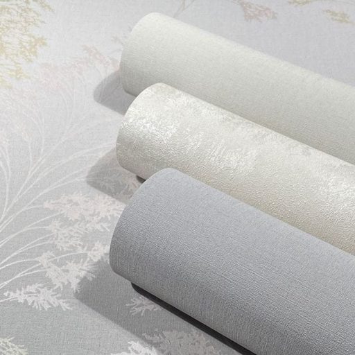 Strukturált vászonhatású egyszínű minta világosszürke tónus tapéta