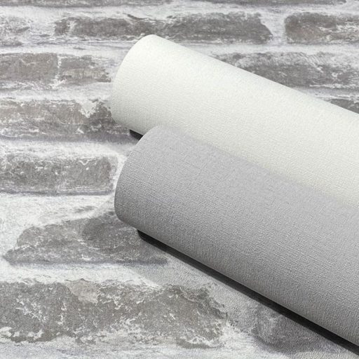 Strukturált vászonhatású egyszínű minta világosszürke tónus tapéta